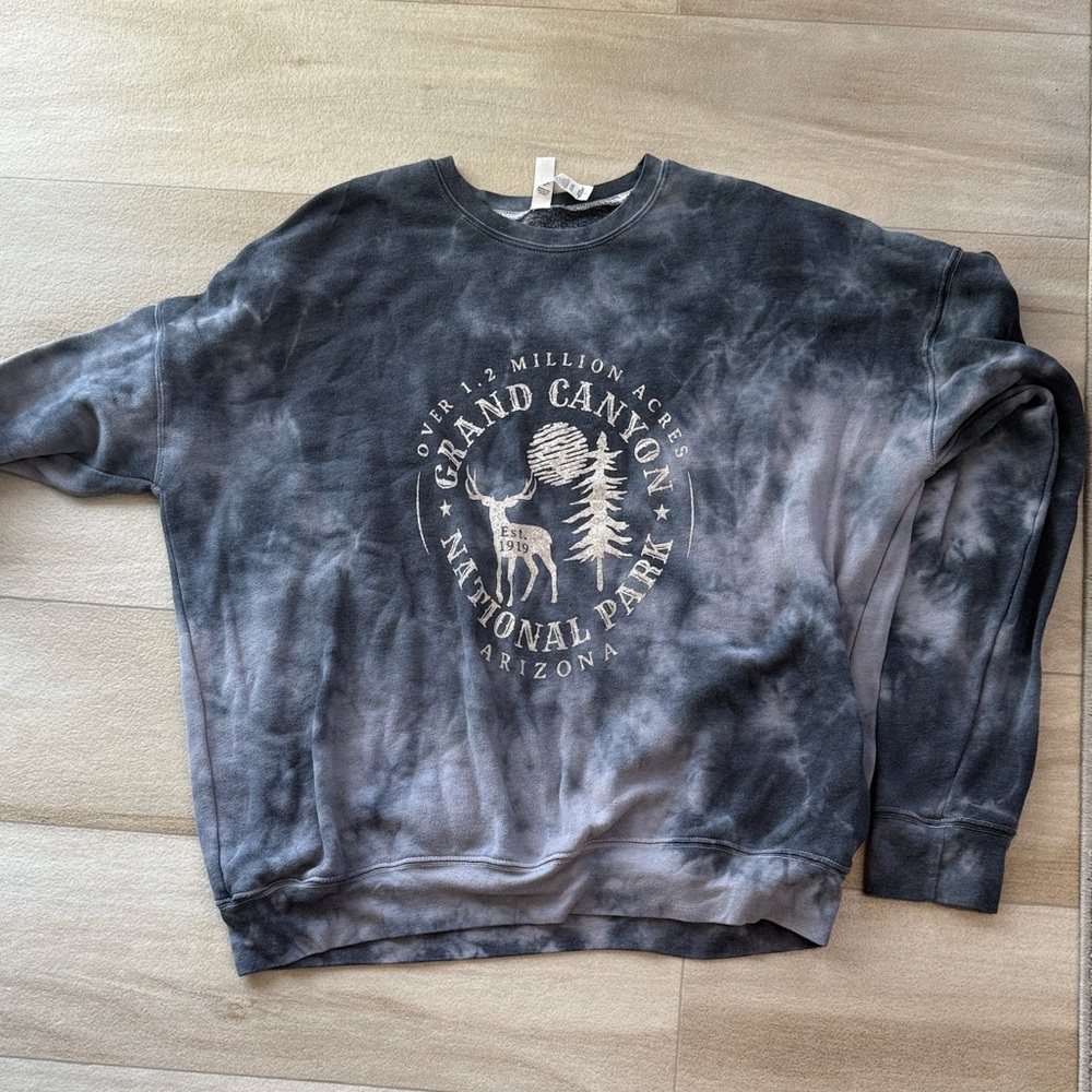 Bella Canvas Gray Tie-Dye Crewneck Sweater